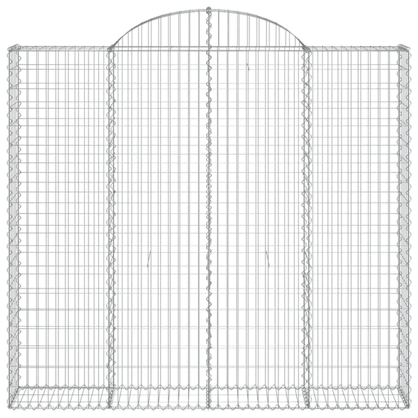 Gabionen mit Hochbogen 2 Stk. 200x30x180/200cm Verzinktes Eisen