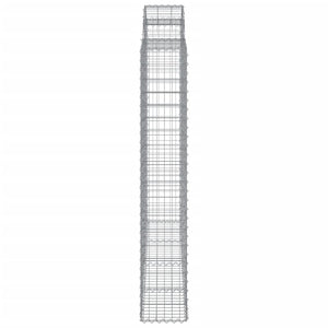 Gabionen mit Hochbogen 2 Stk. 200x30x180/200cm Verzinktes Eisen
