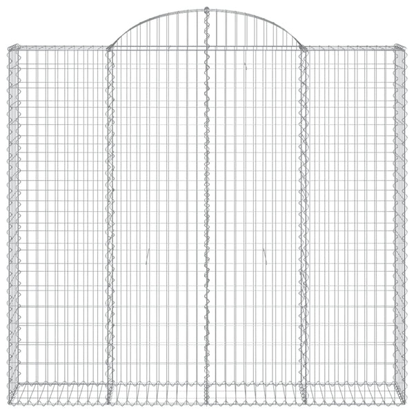 Gabionen mit Hochbogen 3 Stk. 200x30x180/200cm Verzinktes Eisen