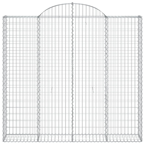 Gabionen mit Hochbogen 8 Stk. 200x30x180/200cm Verzinktes Eisen