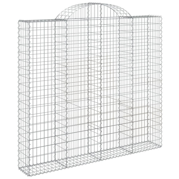 Gabionen mit Hochbogen 12Stk. 200x30x180/200cm Verzinktes Eisen