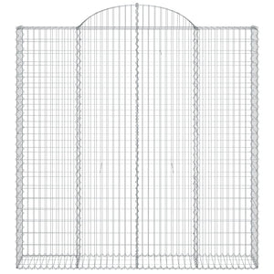 Gabionen mit Hochbogen 2 Stk. 200x30x200/220cm Verzinktes Eisen