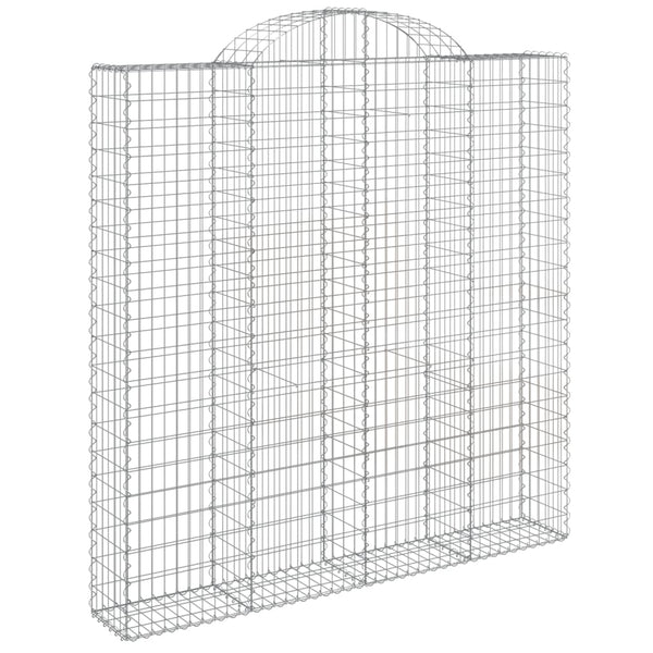 Gabionen mit Hochbogen 3 Stk. 200x30x200/220cm Verzinktes Eisen