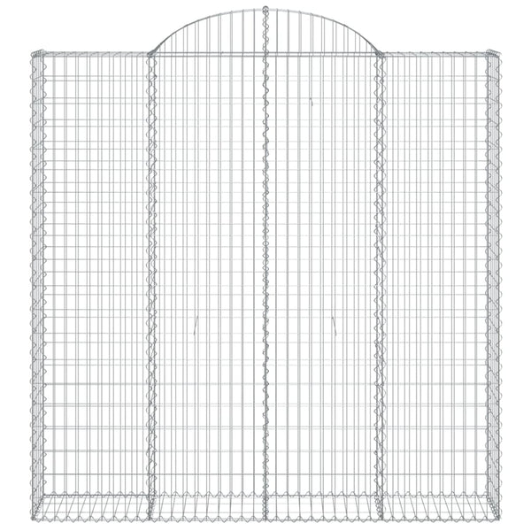 Gabionen mit Hochbogen 3 Stk. 200x30x200/220cm Verzinktes Eisen