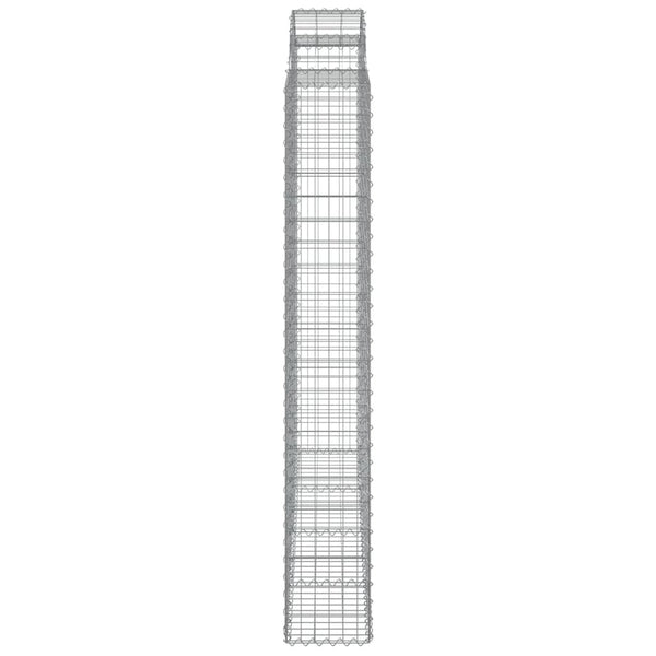 Gabionen mit Hochbogen 3 Stk. 200x30x200/220cm Verzinktes Eisen