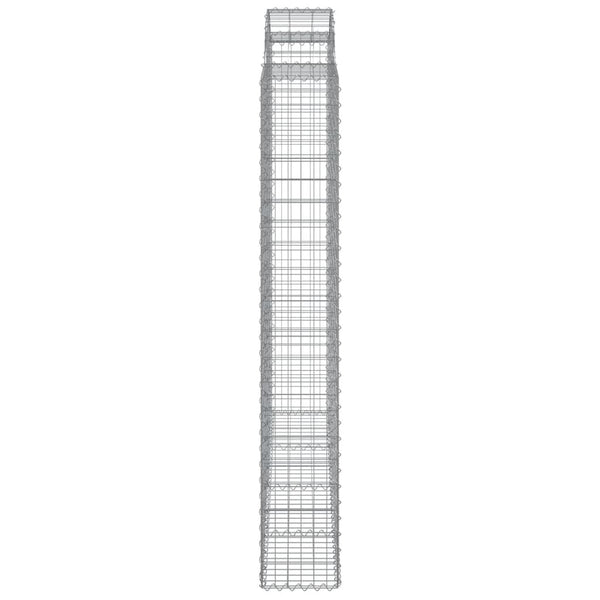 Gabionen mit Hochbogen 4 Stk. 200x30x200/220cm Verzinktes Eisen