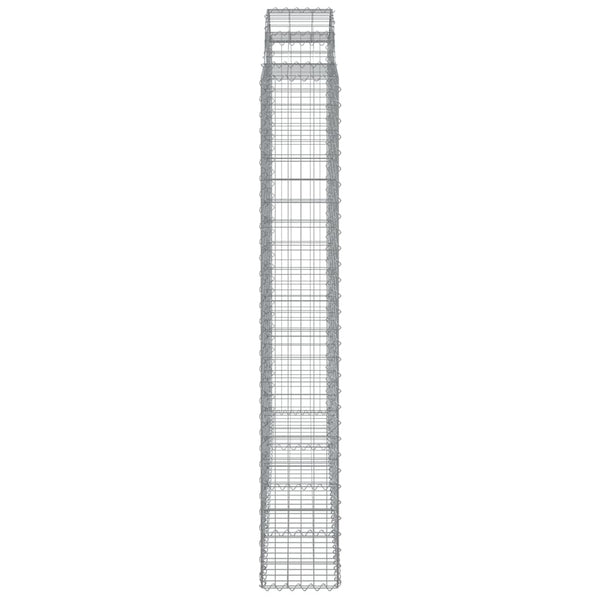 Gabionen mit Hochbogen 5 Stk. 200x30x200/220cm Verzinktes Eisen