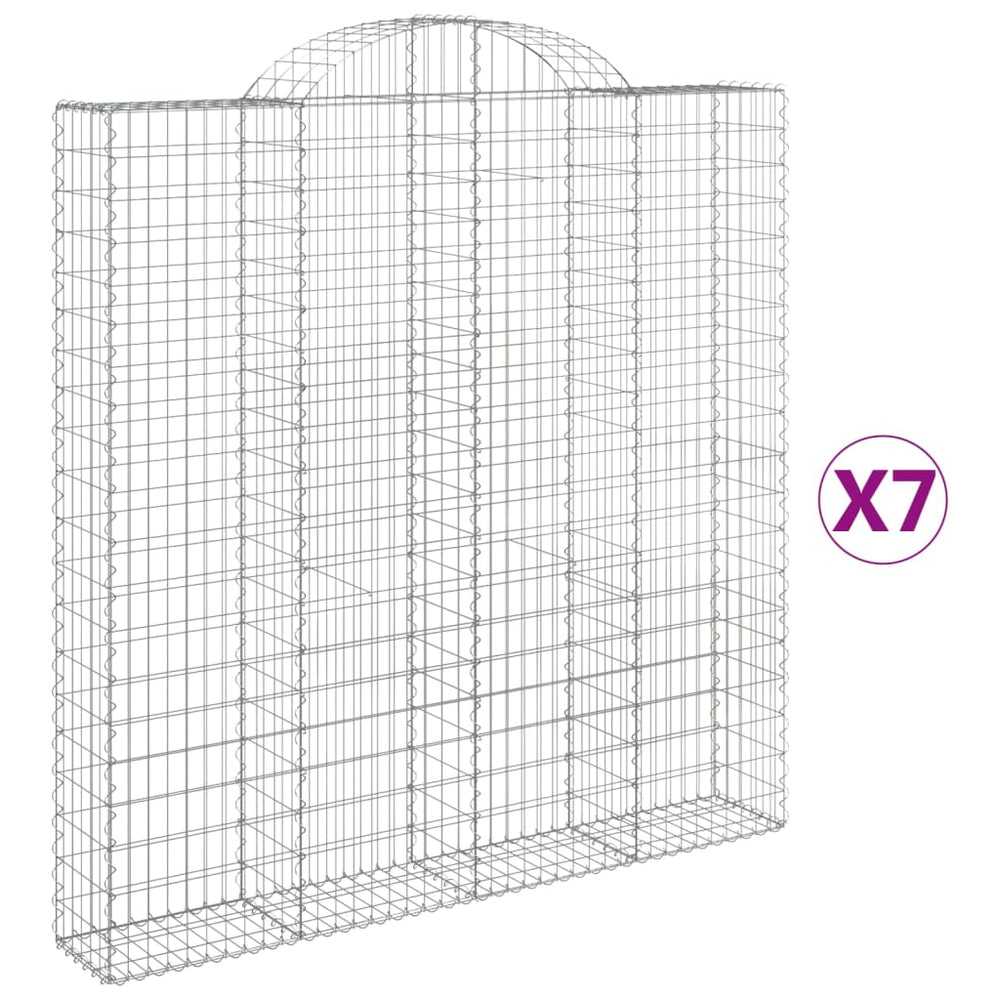 vidaXL Gabions avec arche haute 7 pcs 200x30x200/220cm Fer galvanisé