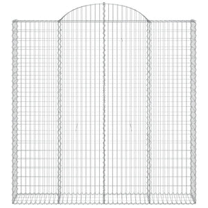 Gabionen mit Hochbogen 7 Stk. 200x30x200/220cm Verzinktes Eisen