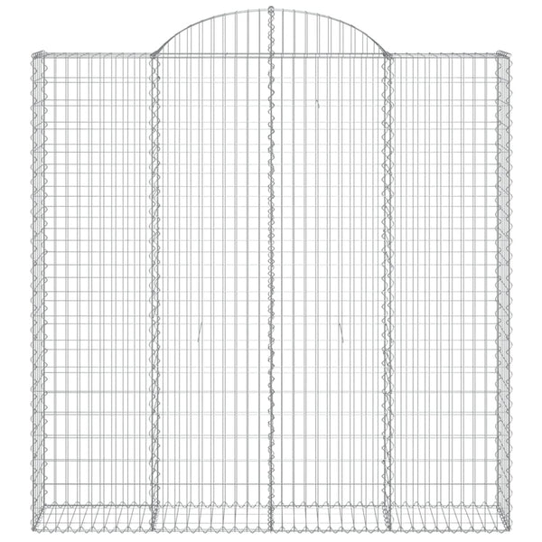 Gabionen mit Hochbogen 7 Stk. 200x30x200/220cm Verzinktes Eisen