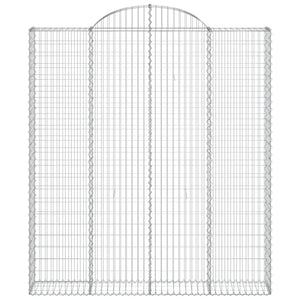 Gabionen mit Hochbogen 3 Stk. 200x30x220/240cm Verzinktes Eisen