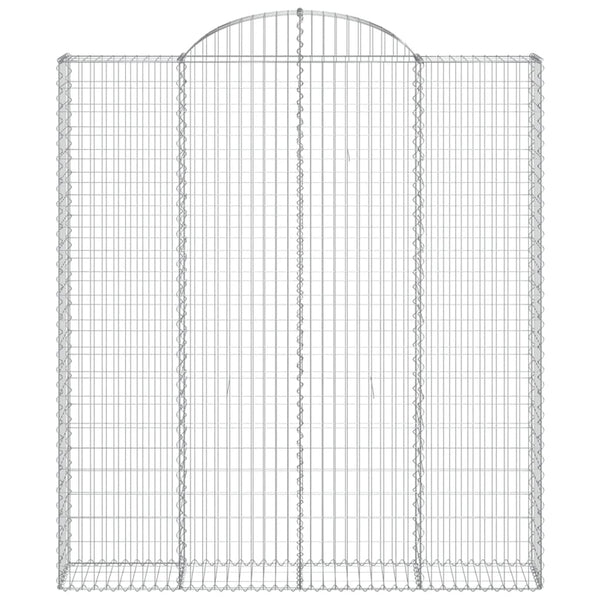 Gabionen mit Hochbogen 3 Stk. 200x30x220/240cm Verzinktes Eisen