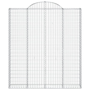 Gabionen mit Hochbogen 6 Stk. 200x30x220/240cm Verzinktes Eisen