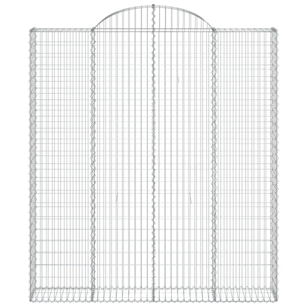 Gabionen mit Hochbogen 6 Stk. 200x30x220/240cm Verzinktes Eisen