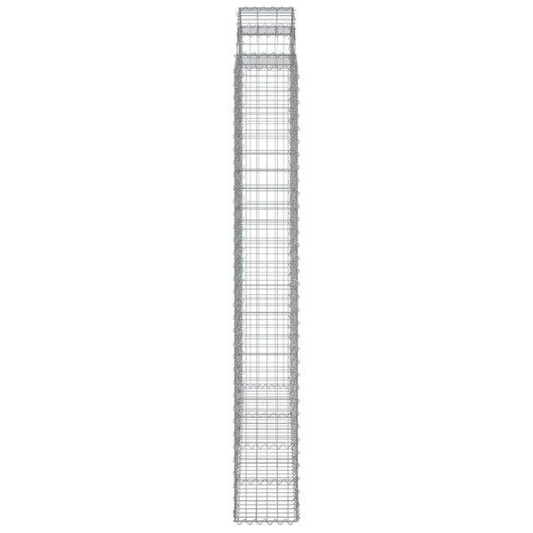Gabionen mit Hochbogen 6 Stk. 200x30x220/240cm Verzinktes Eisen