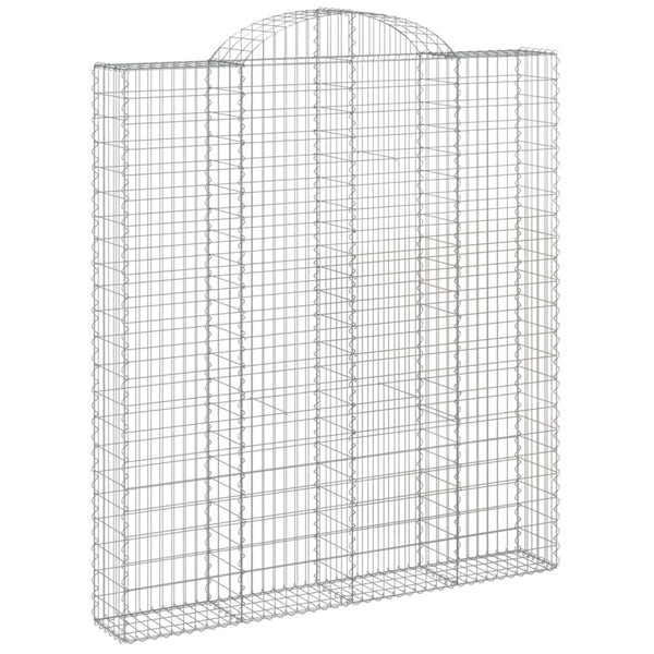 Gabionen mit Hochbogen 7 Stk. 200x30x220/240cm Verzinktes Eisen