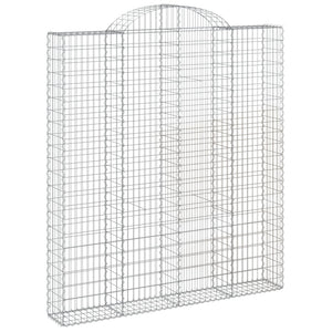 Gabionen mit Hochbogen 18 Stk 200x30x220/240cm Verzinktes Eisen