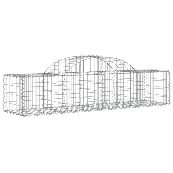 Gabionen mit Hochbogen 2 Stk. 200x50x40/60 cm Verzinktes Eisen