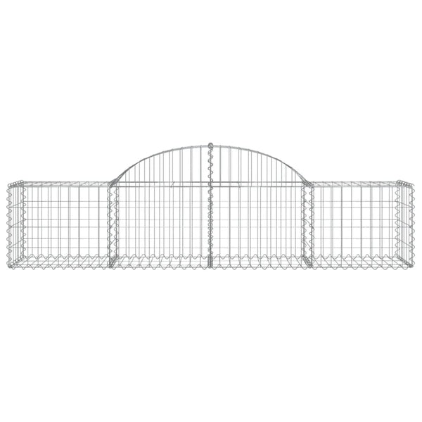 Gabionen mit Hochbogen 2 Stk. 200x50x40/60 cm Verzinktes Eisen