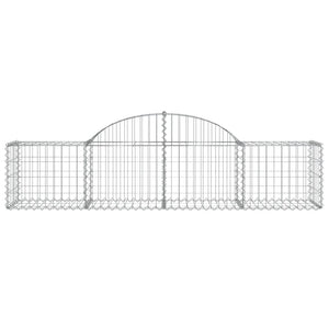 Gabionen mit Hochbogen 5 Stk. 200x50x40/60 cm Verzinktes Eisen