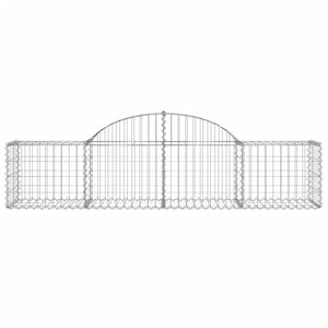 Gabionen mit Hochbogen 6 Stk. 200x50x40/60 cm Verzinktes Eisen