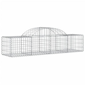 Gabionen mit Hochbogen 14 Stk. 200x50x40/60 cm Verzinktes Eisen