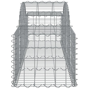 Gabionen mit Hochbogen 14 Stk. 200x50x40/60 cm Verzinktes Eisen