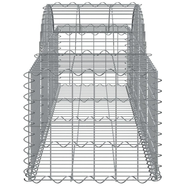 Gabionen mit Hochbogen 14 Stk. 200x50x40/60 cm Verzinktes Eisen