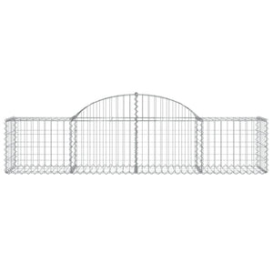 Gabionen mit Hochbogen 15 Stk. 200x50x40/60 cm Verzinktes Eisen