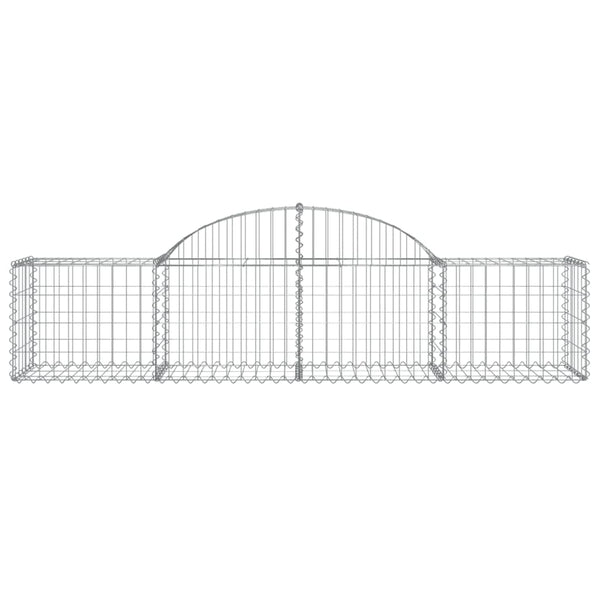 Gabionen mit Hochbogen 15 Stk. 200x50x40/60 cm Verzinktes Eisen