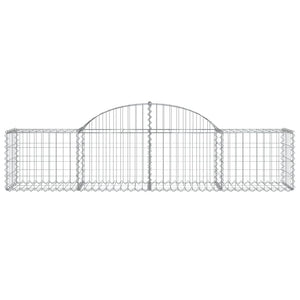 Gabionen mit Hochbogen 18 Stk. 200x50x40/60 cm Verzinktes Eisen