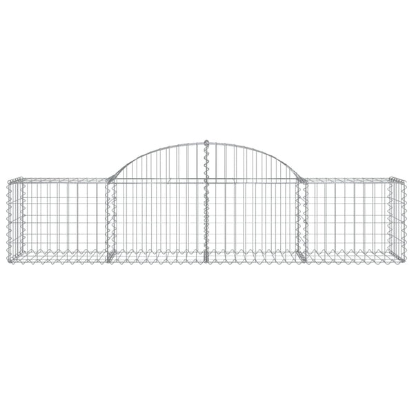 Gabionen mit Hochbogen 18 Stk. 200x50x40/60 cm Verzinktes Eisen