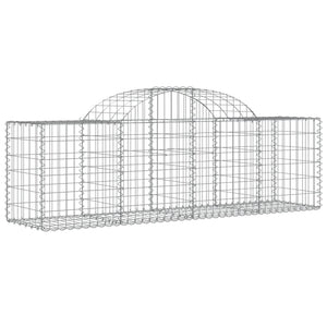 Gabionen mit Hochbogen 3 Stk. 200x50x60/80 cm Verzinktes Eisen
