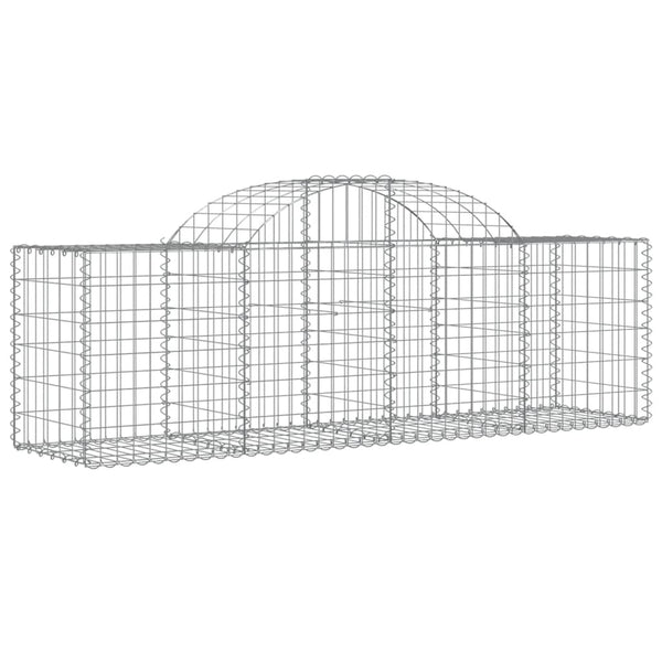 Gabionen mit Hochbogen 3 Stk. 200x50x60/80 cm Verzinktes Eisen