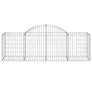 Gabionen mit Hochbogen 5 Stk. 200x50x60/80 cm Verzinktes Eisen