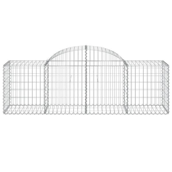 Gabionen mit Hochbogen 5 Stk. 200x50x60/80 cm Verzinktes Eisen