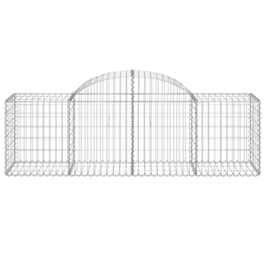Gabionen mit Hochbogen 8 Stk. 200x50x60/80 cm Verzinktes Eisen