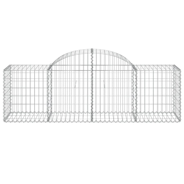 Gabionen mit Hochbogen 8 Stk. 200x50x60/80 cm Verzinktes Eisen