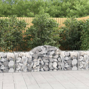Gabionen mit Hochbogen 8 Stk. 200x50x60/80 cm Verzinktes Eisen