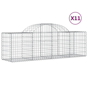 Gabionen mit Hochbogen 11 Stk. 200x50x60/80 cm Verzinktes Eisen