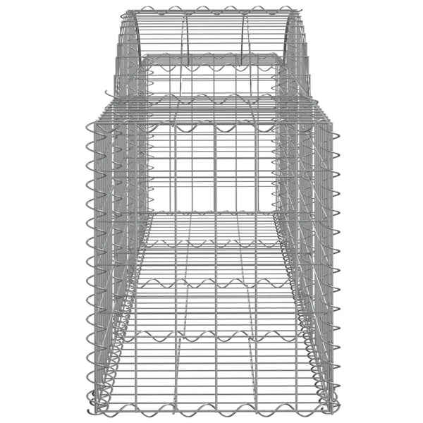 Gabionen mit Hochbogen 11 Stk. 200x50x60/80 cm Verzinktes Eisen