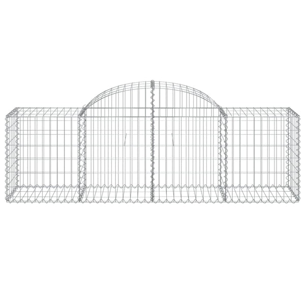 Gabionen mit Hochbogen 13 Stk. 200x50x60/80 cm Verzinktes Eisen