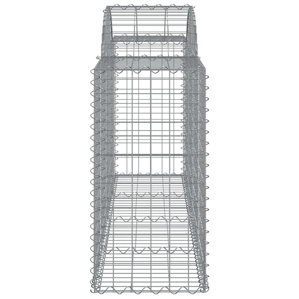 Gabionen mit Hochbogen 2 Stk. 200x50x80/100 cm Verzinktes Eisen