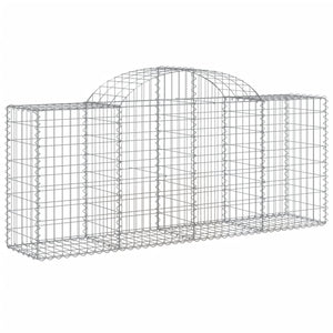 Gabionen mit Hochbogen 7 Stk. 200x50x80/100 cm Verzinktes Eisen