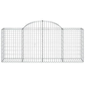 Gabionen mit Hochbogen 7 Stk. 200x50x80/100 cm Verzinktes Eisen