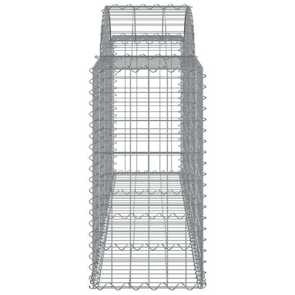 Gabionen mit Hochbogen 7 Stk. 200x50x80/100 cm Verzinktes Eisen