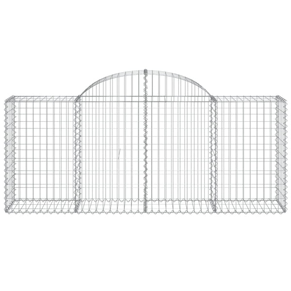 Gabionen mit Hochbogen 8 Stk. 200x50x80/100 cm Verzinktes Eisen