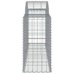 Gabionen mit Hochbogen 10 Stk. 200x50x80/100cm Verzinktes Eisen