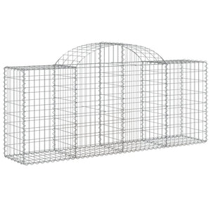 Gabionen mit Hochbogen 11 Stk. 200x50x80/100cm Verzinktes Eisen