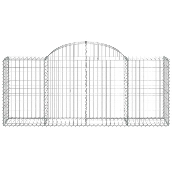 Gabionen mit Hochbogen 13 Stk. 200x50x80/100cm Verzinktes Eisen